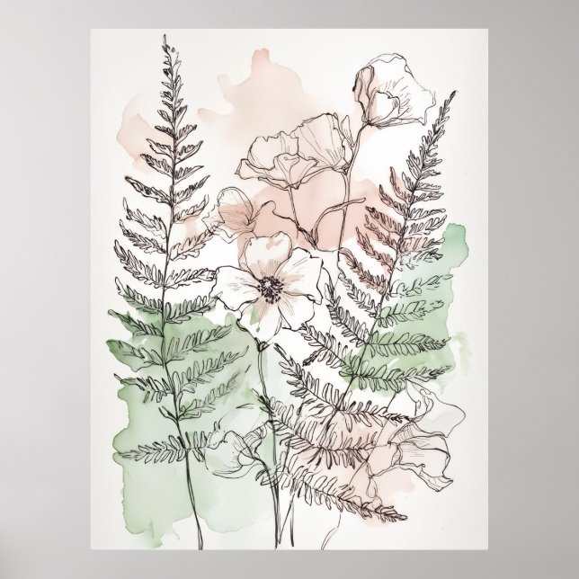 Delicate floral wall art for new homeowners poster (Framsidan)