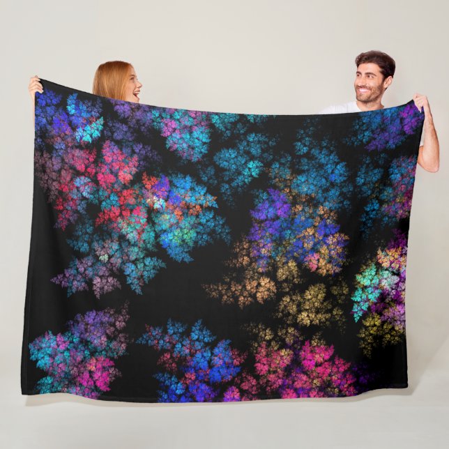 Delicate leaf ornaments fleecefilt (På plats)