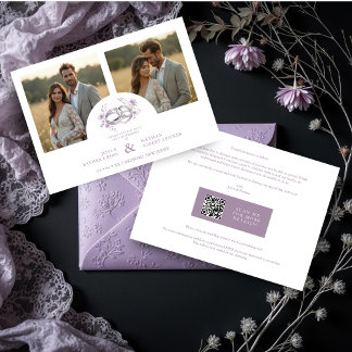 Delicate Lilac Wedding Rings Floral Wedding Spara Datumet