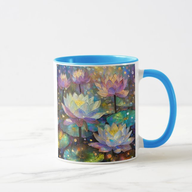 Delicate Lotus Flowers Blossoming in the Snow Mugg (Höger)