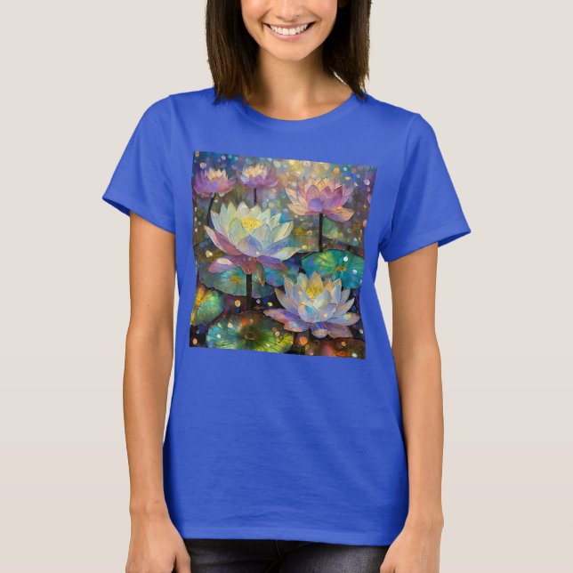 Delicate Lotus Flowers Blossoming in the Snow T Shirt (Framsida)
