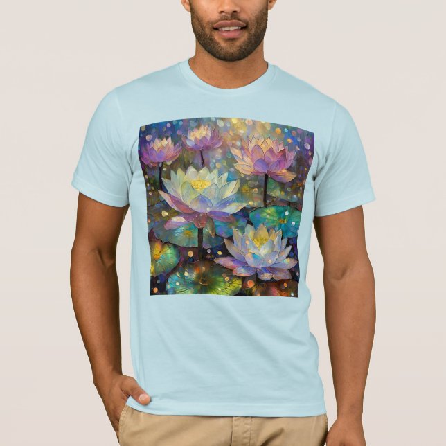 Delicate Lotus Flowers Blossoming in the Snow T Shirt (Framsida)