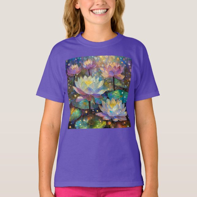 Delicate Lotus Flowers Blossoming in the Snow T Shirt (Framsida)
