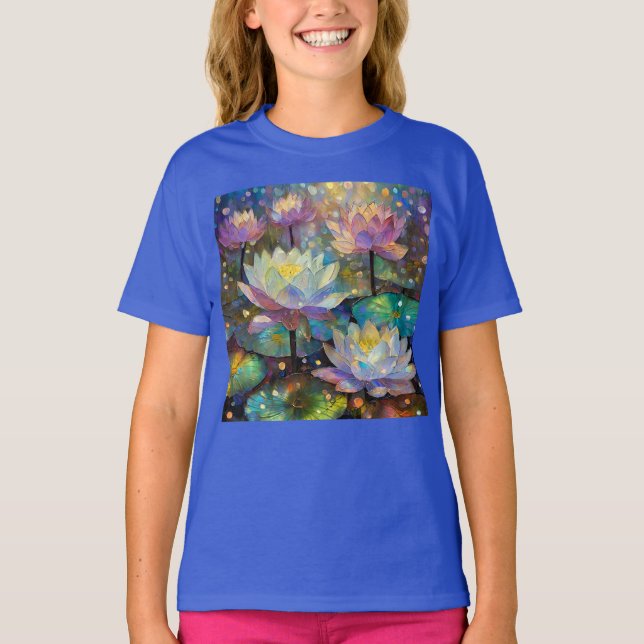 Delicate Lotus Flowers Blossoming in the Snow T Shirt (Framsida)