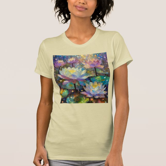 Delicate Lotus Flowers Blossoming in the Snow T Shirt (Framsida)