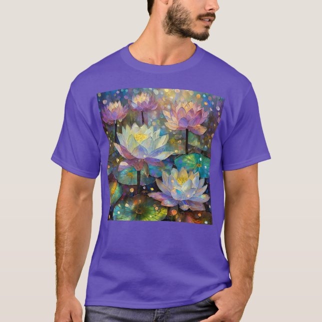 Delicate Lotus Flowers Blossoming in the Snow T Shirt (Framsida)