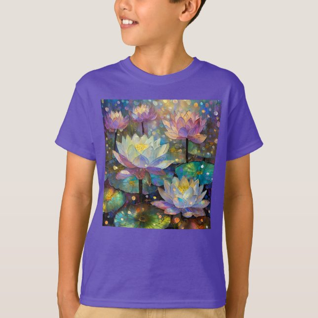 Delicate Lotus Flowers Blossoming in the Snow T Shirt (Framsida)