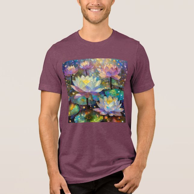Delicate Lotus Flowers Blossoming in the Snow T Shirt (Framsida)
