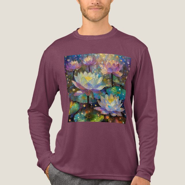 Delicate Lotus Flowers Blossoming in the Snow T Shirt (Framsida)