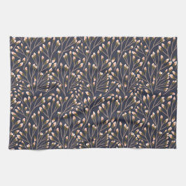 Delicate Pink Buds on Brown Branches Kökshandduk