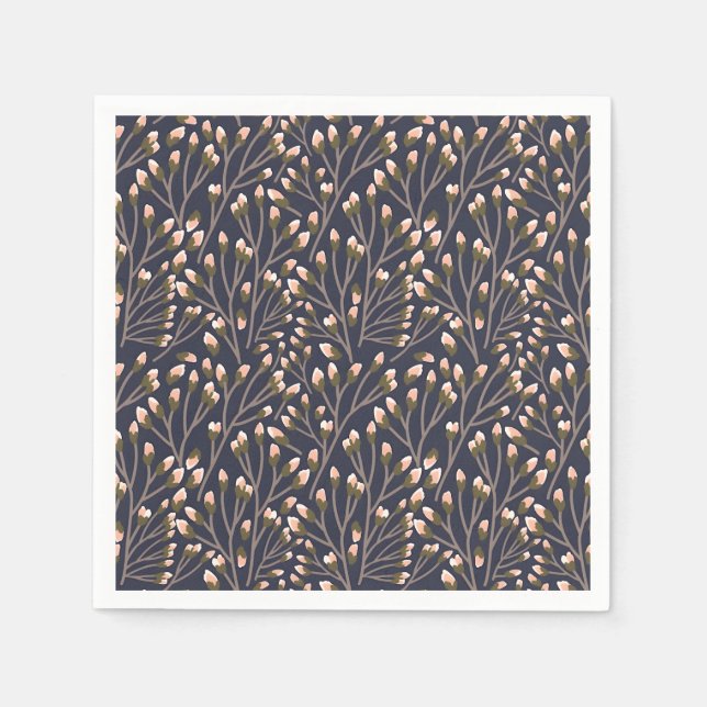 Delicate Pink Buds on Brown Branches Pappersservett (Framsidan)