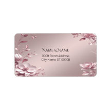 Delicate Pink Floral Address Label