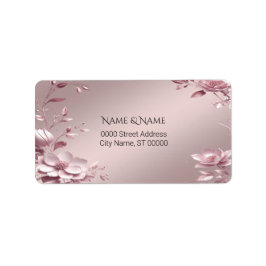 Delicate Pink Floral Address Label Adressetikett