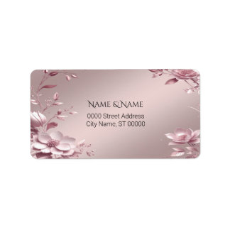 Delicate Pink Floral Address Label Adressetikett