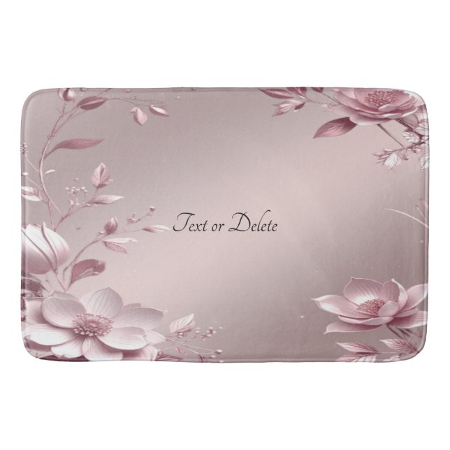 Delicate Pink Floral Bath Mat Badrumsmatta (Framsidan)