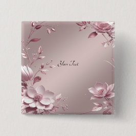 Delicate Pink Floral Button Knapp