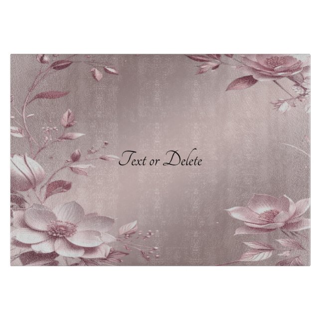 Delicate Pink Floral Cutting Board (Framsidan)
