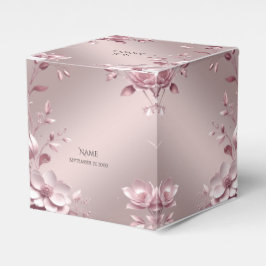 Delicate Pink Floral Favor Box Presentaskar