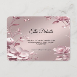 Delicate Pink Floral Frame Detail Tilläggskort