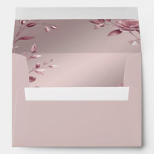 Delicate Pink Floral Frame Envelope