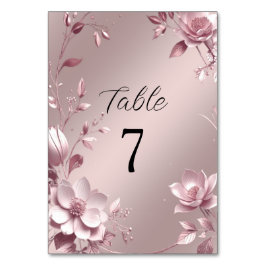 Delicate Pink Floral Frame Table Number Bordsnummer