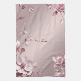 Delicate Pink Floral Kitchen Towel Kökshandduk
