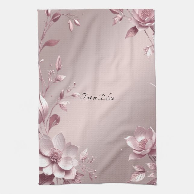 Delicate Pink Floral Kitchen Towel Kökshandduk (Vertikal)