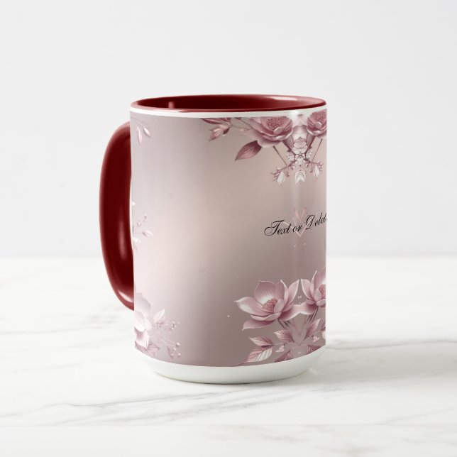 Delicate Pink Floral Mug Mugg (Framsida vänster)