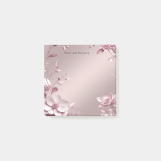 Delicate Pink Floral Post it Notes Post-it Block