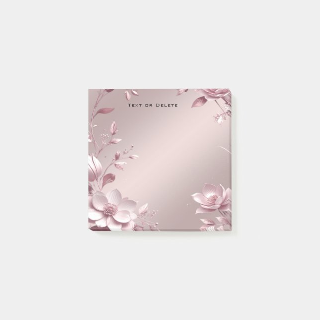 Delicate Pink Floral Post it Notes Post-it Block (Framsida)