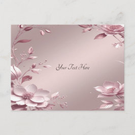 Delicate Pink Floral Postcard Vykort