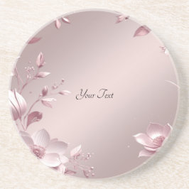 Delicate Pink Floral Sandstone Coaster Underlägg