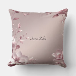 Delicate Pink Floral Throw Pillow Kudde