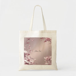Delicate Pink Floral Tote Bag Tygkasse