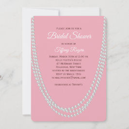 Delicate Pink Pearls Bridal Shower Invitation Inbjudningar