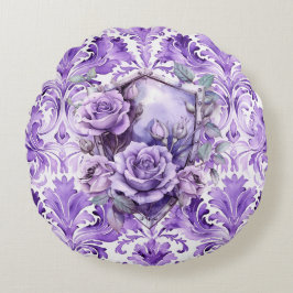 Delicate Purple Shield of Faith Round Pillow Rund Kudde