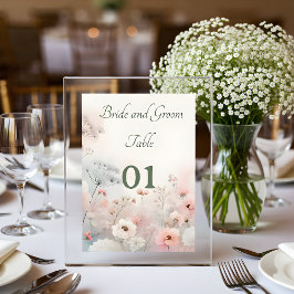 Delicate Queen Anne's Lace Wedding Table Card Bordsnummer