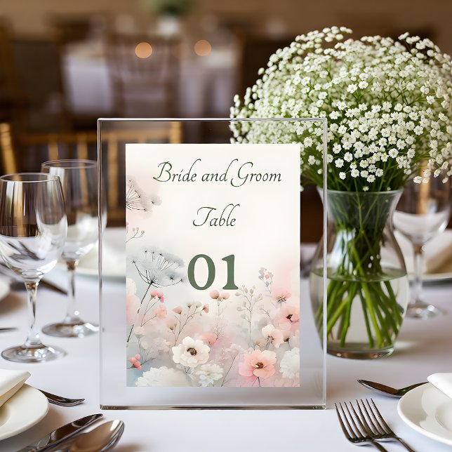 Delicate Queen Anne's Lace Wedding Table Card Bordsnummer (Skapare uppladdad)