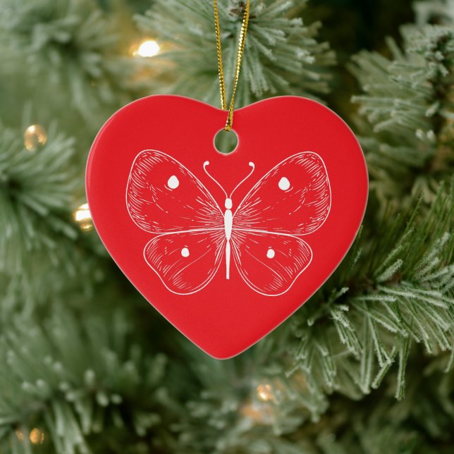 Delicate Sketch Butterfly Julgransprydnad Keramik (Träd)