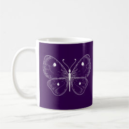 Delicate Sketch Butterfly Kaffemugg