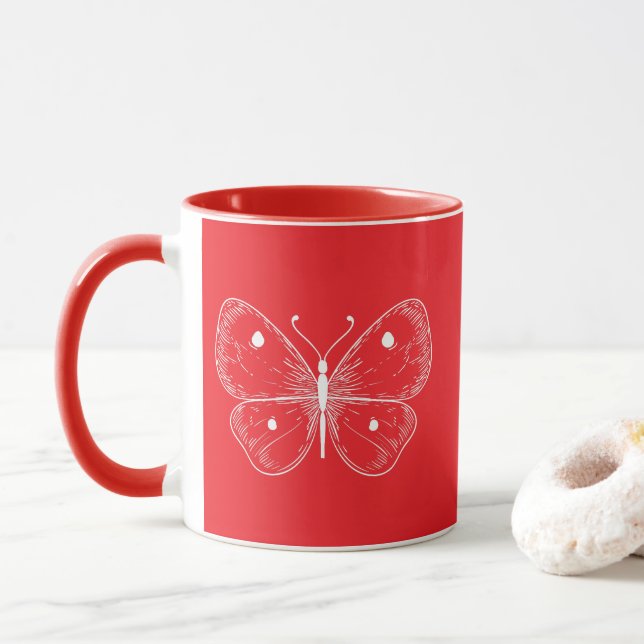 Delicate Sketch Butterfly Mugg (Med munk)