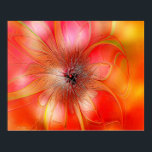 Delicate Tropical Flower in Orange and Yellow Poster<br><div class="desc">Large modern tropical flower in shades of orange and yellow with delicate details..</div>