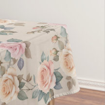 Delicate Watercolor Roses In Soft Pastel Colors 
