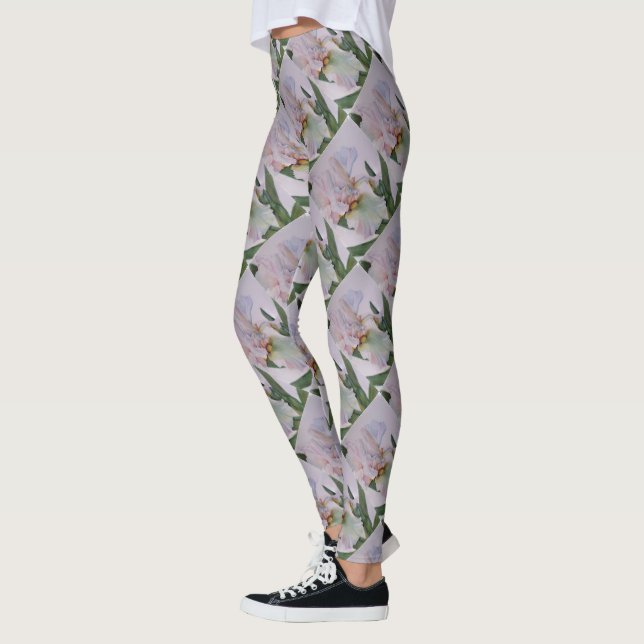 DELICATE WHITE IRIS | BLOMMIGT LEGGINGS (Vänster)
