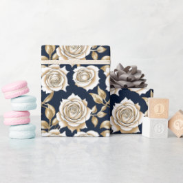 Delicate White Roses With Gold Accents Presentpapper