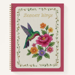 Delicate Wings Embroidered Hummingbird Floral