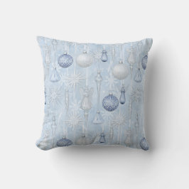Delicate Wintry Blue Ornament Angel Design Kudde