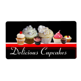 DELICIÖS MUFFINS DESERT SHOP, Rosa Black Red Fraktsedel