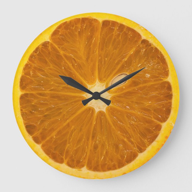 DELICIÖS ORANGE SLICE ROUND CLOCK STOR KLOCKA (Framsida)