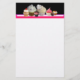 DELICIÖSA MUFFINSAR DESERT SHOP, Rosa,Fuchsia Whit Brevpapper